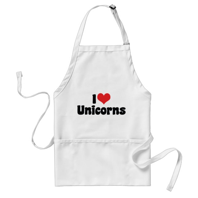 I Love Heart Unicorns Standard Apron (Front)
