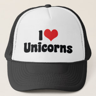 I Love Heart Unicorns Trucker Hat
