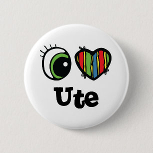 I Love (Heart) Ute 6 Cm Round Badge