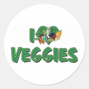 I Love Heart Veggies - Vegan Health Food Lover Classic Round Sticker