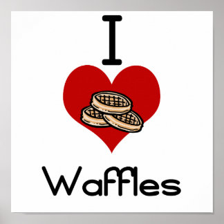 I love-heart waffles poster