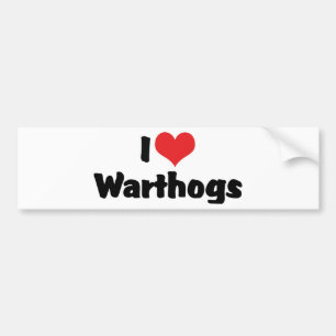 I Love Heart Warthogs Bumper Sticker