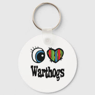 I Love (Heart) Warthogs Key Ring