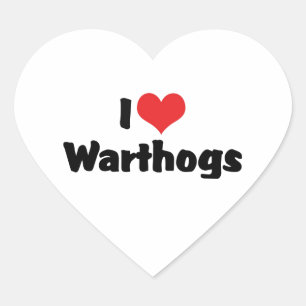 I Love Heart Warthogs Sticker