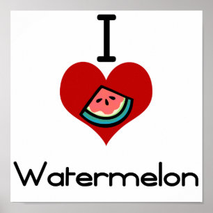 I love-heart watermelon poster