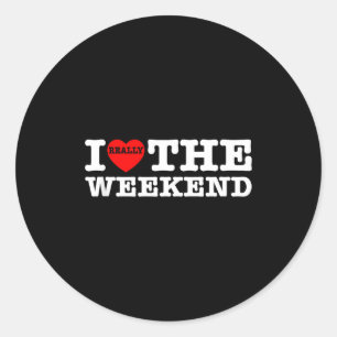 I Love Heart Weekend Funny Camping Couple Gifts Va Classic Round Sticker