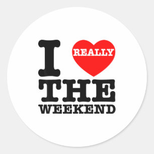 I Love Heart Weekend Funny Camping Couple Gifts Va Classic Round Sticker