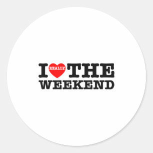 I Love Heart Weekend Funny Camping Couple Gifts Va Classic Round Sticker
