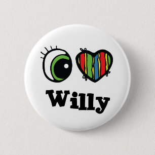 I Love (Heart) Willy 6 Cm Round Badge