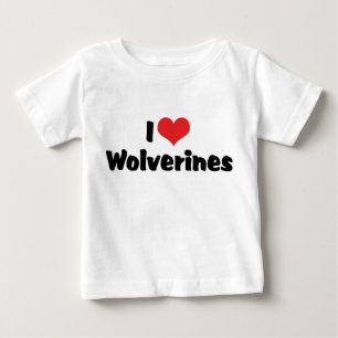 I Love Heart Wolverines Baby T-Shirt