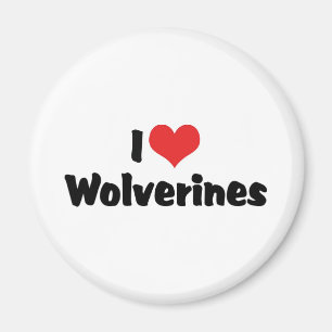 I Love Heart Wolverines Magnet