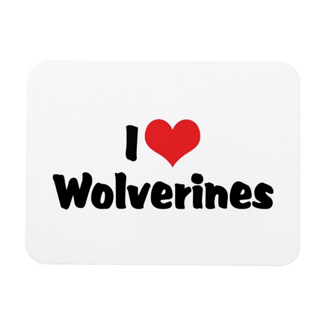 I Love Heart Wolverines Magnet (Horizontal)
