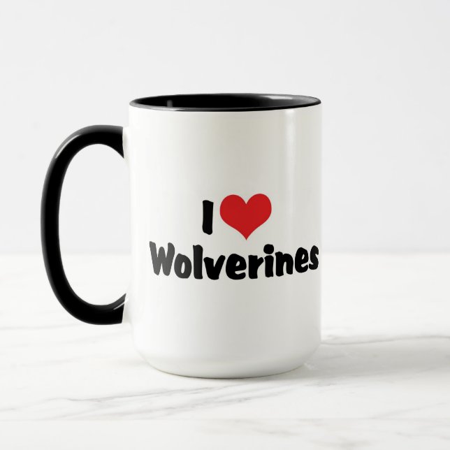 I Love Heart Wolverines Mug (Left)