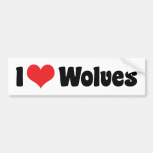 I Love Heart Wolves - Wolf Lover Bumper Sticker
