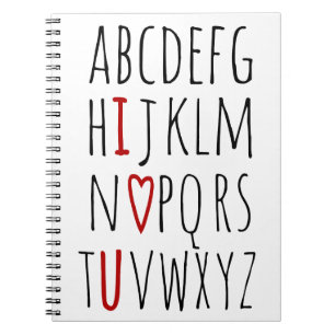 I Love (Heart) You Alphabet Notebook
