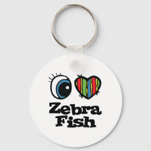 I Love (Heart) Zebrafish Key Ring