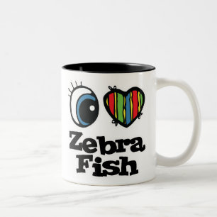 I Love (Heart) Zebrafish Two-Tone Coffee Mug