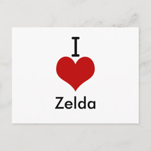 I Love (heart) Zelda Postcard