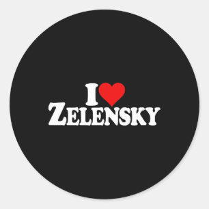 I Love Heart Zelensky Volodymyr Ukraine Ukr 2 Classic Round Sticker
