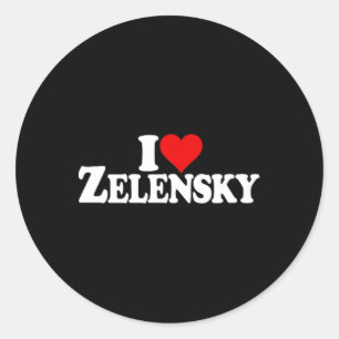 I Love Heart Zelensky Volodymyr Ukraine Ukr Classic Round Sticker