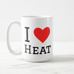 I love heat square sticker coffee mug