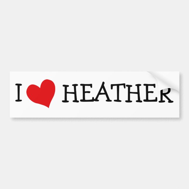 I Love Heather Bumper Sticker (Front)