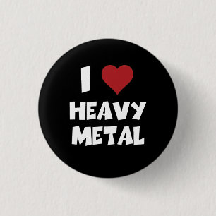 I Love Heavy Metal 3 Cm Round Badge