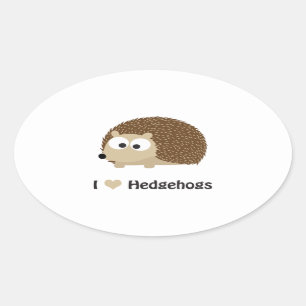 I love Hedgehogs Oval Sticker