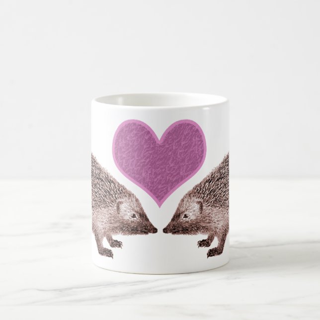 I Love Hedgies - Two Hedgehogs on a Mug (Center)