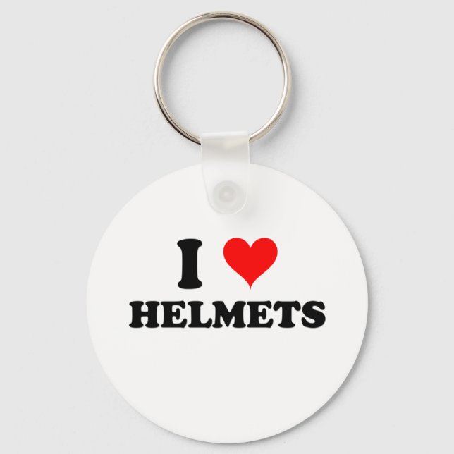 I Love Helmets Key Ring (Front)