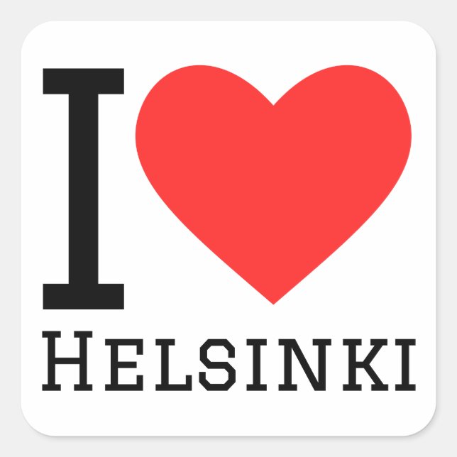 I love Helsinki  Square Sticker (Front)