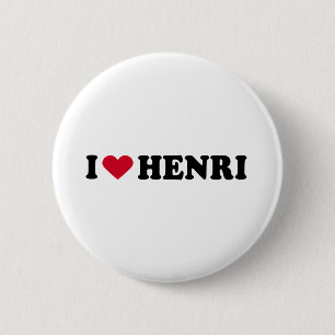I LOVE HENRI 6 CM ROUND BADGE
