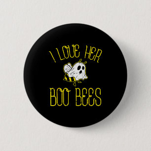 I Love Her Boo Bees Couples Halloween Adult Costum 6 Cm Round Badge