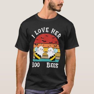I Love Her Boo Bees Couples Halloween Adult Costum T-Shirt