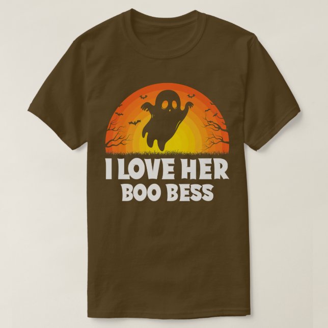 I Love Her Boo Bees Couples Halloween Adult Costum T-Shirt (Design Front)