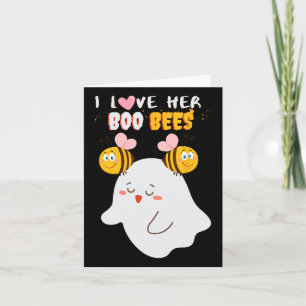 I Love Her Boo Bees Funny Halloween Couple Husnd B Card