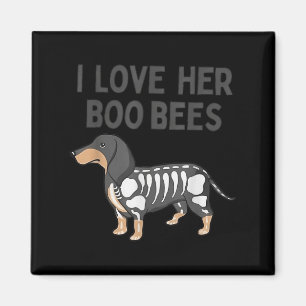 I Love Her Boo Bees Funny Halloween Dachshund Ween Magnet