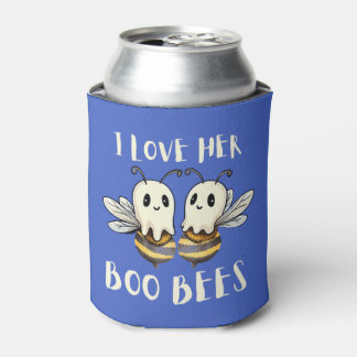 I love Her Boo Bees Funny Halloween Season Can Cooler