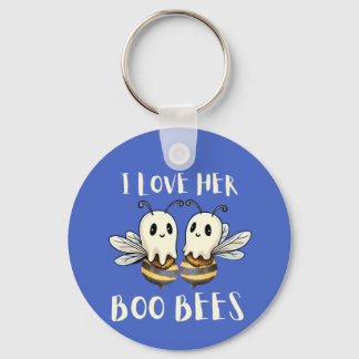 I love Her Boo Bees Funny Halloween Season Key Ring