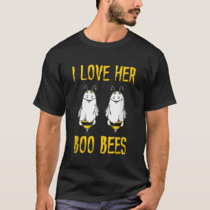 I Love Her Boo Bees Ghost Outfit Men Funny Hallowe T-Shirt