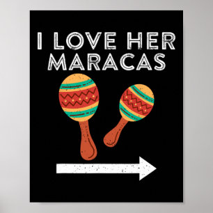 I Love Her Maracas Cinco De Mayo Matching Couple M Poster