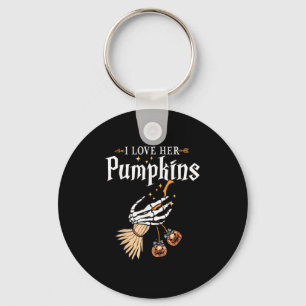 I Love Her Pumpkins She Likes My Broomstick Hallow Key Ring