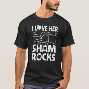 I Love Her Shamrocks St Patrick's Day Couples T-Shirt