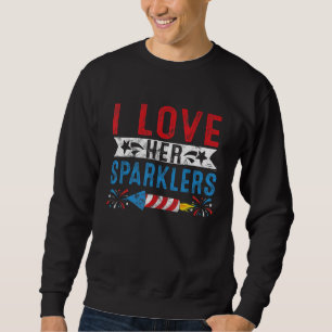 I Love Her Sparklers Matching Couple 4th Of July H Sweatshirt