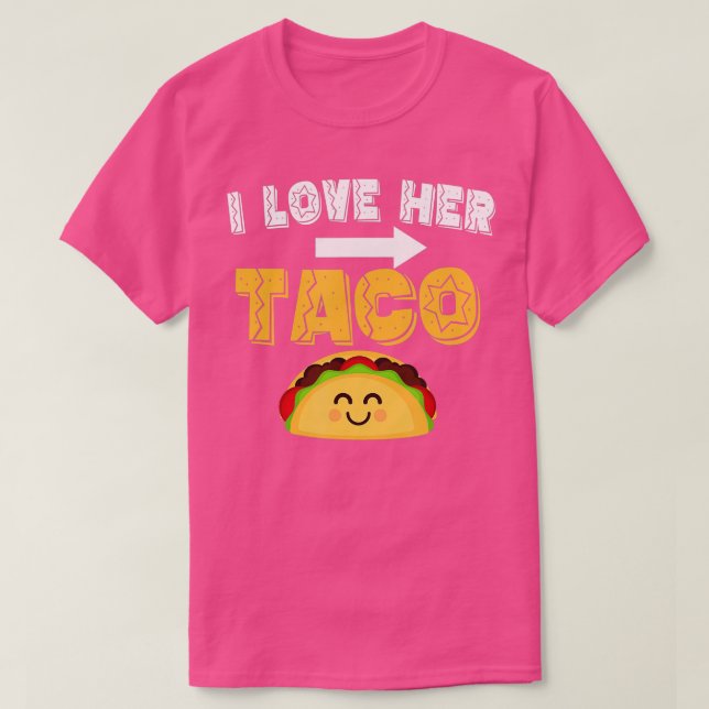 I Love Her Taco Matching Couple Cinco De Mayo Men  T-Shirt (Design Front)