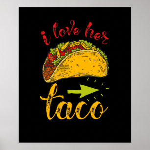 I Love Her Taco Matching Couple Cinco De Mayo Poster