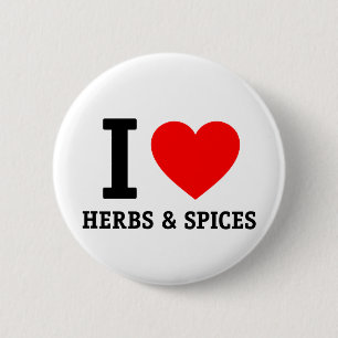I Love Herbs & Spices 6 Cm Round Badge