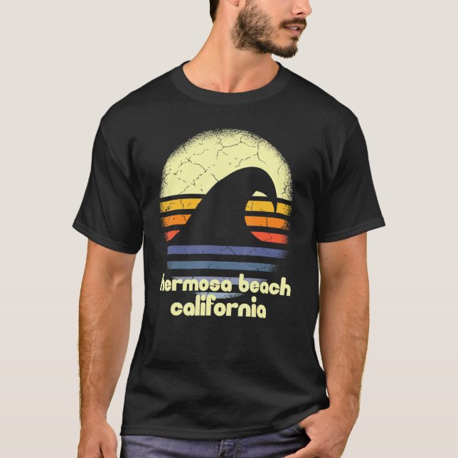 I Love Hermosa Beach California Ocean Wave Ca T-Shirt (Front)