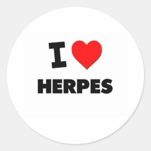 I Love Herpes Classic Round Sticker