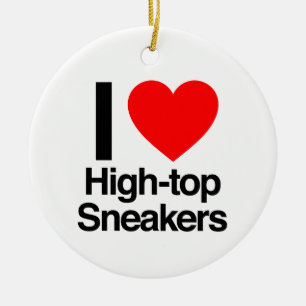 i love high-top sneakers ceramic ornament